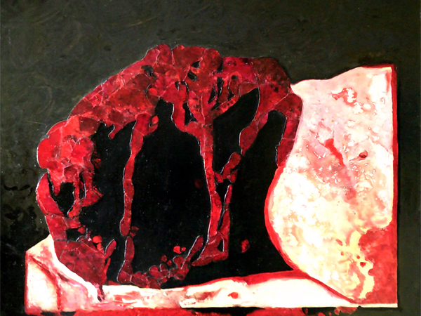  Quadri Pop Art di Carla Bertoli - Holy Blood - Dedicated to Andres Serrano - Mixed Technique 100x80 - 2010
